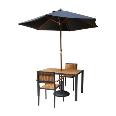 Afbeelding van Bolero stalen en acaciahouten stoelen met armleuningen (4 stuks)