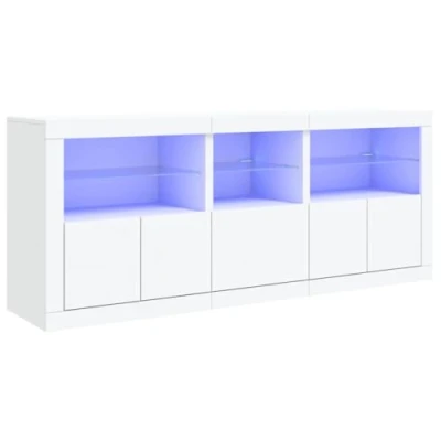 Afbeelding van vidaXL Dressoir met LED verlichting 162x37x67 cm wit