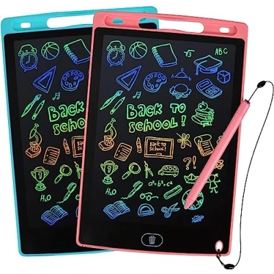 Afbeelding van Kogabanny 2 stuks lcd schrijfborden, 20,3 cm, milieuvriendelijk, meerkleurig, educatief speelgoed, cadeau voor kinderen van 3 tot 10 jaar
