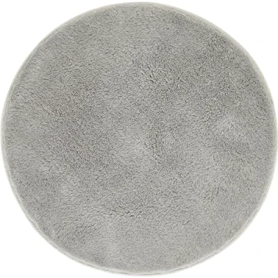 Afbeelding van andiamo Florida Badmat, antislip, zacht, wollig, wasbaar, 60 cm, rond, grijs
