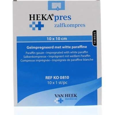 Afbeelding van Heka zalfkompres 10x10cm Zalfgazen per 10 stuks.