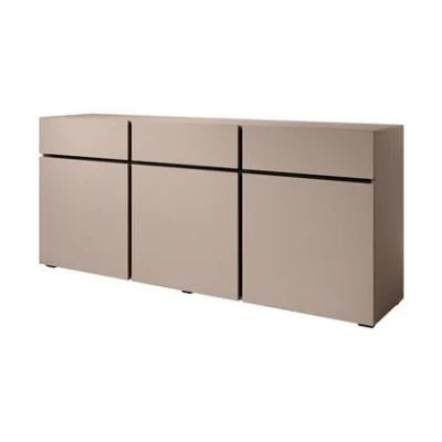Afbeelding van Meubella Dressoir Cainan Beige Zwart 180 cm