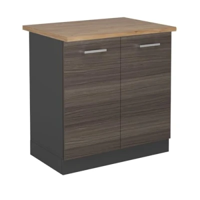 Afbeelding van Vicco Wastafelkast R Line, Edel grijs/Antraciet, 80 cm , WB Eik