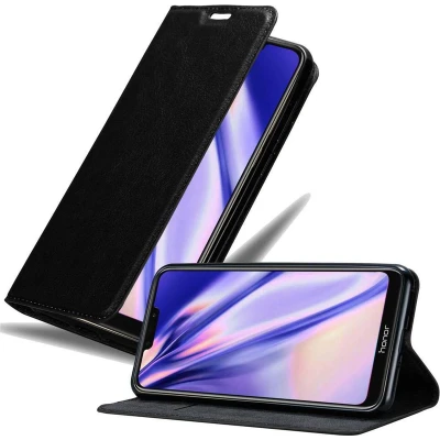 Afbeelding van Cadorabo Hoesje geschikt voor Honor 8C in ZWARTE NACHT Beschermhoes met magnetische sluiting, standfunctie en kaartvakje Book Case Cover Etui