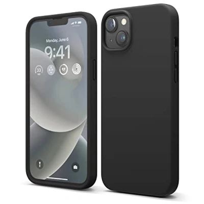 Afbeelding van elago Beschermhoes van vloeibare siliconen compatibel met iPhone 14 Plus (6,7 inch), beschermhoes, volledige bescherming, schokbestendig, 4 structuren, zachte microvezel voorkomt krassen
