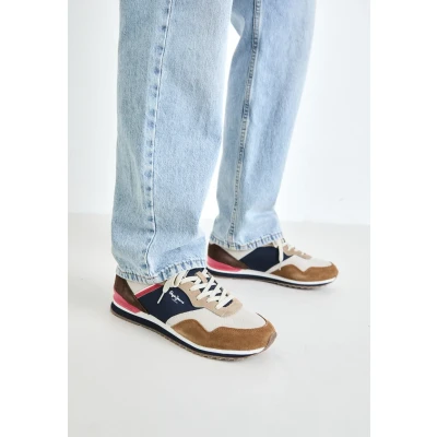 Afbeelding van Pepe Jeans London LIFE Sneakers laag, Heren, Maat: 42, Tobacco brown Leer/ synthetisch