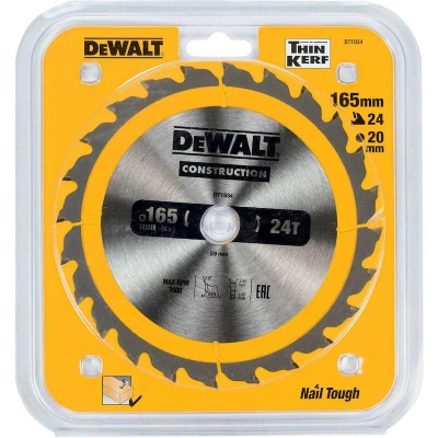 Afbeelding van DeWalt DT1934 Cirkelzaagblad 165 x 20 24T Hout