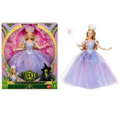Afbeelding van Mattel Universal Wicked: Deel 2 Wicked Glinda Deluxe pop met afneembare outfit en 3 accessoires, geïnspireerd op de film, JFM13