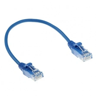 Afbeelding van ACT DC9652 LSZH U/UTP CAT6 Datacenter Slimline Patchkabel Snagless RJ45 Connectoren Blauw 25 cm