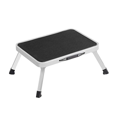 Afbeelding van Ladder, inklapbare handgreep, staal, voldoet aan norm EN 14183, antislip rubbers bovenop, voor badkamer, keuken, draagvermogen tot 150 kg, 37,5 x 26,5 17,5 cm
