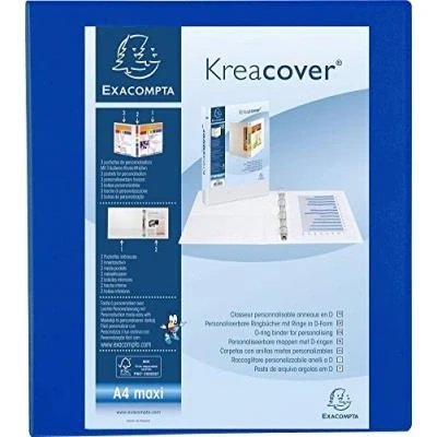 Image de Classeur 4 anneaux en d 40mm remborde 3 pochettes exterieures krea cover a4 maxi exacompta 51843be