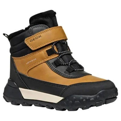 Afbeelding van Geox Trekkyup ABX Veterboots voor kinderen, Maat: 31, Dark yellow/black Imitatieleer/ textiel