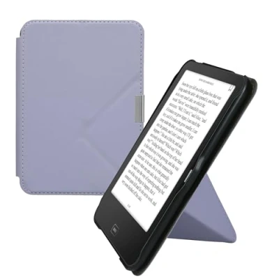 Afbeelding van kwmobile E reader hoesje geschikt voor Tolino Vision 1 / 2 3 4 HD hoes Ereader flip case met standaard cover van kunstleer In lavendel