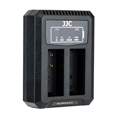 Afbeelding van JJC USB dual lader acculader voor Panasonic G100 G110 LX100 LX100II GX7 GX80 GX85 GX9 G7XIII GX7II ZS200 ZS100 ZS70 ZS60 GF3 GF6 Leica C Lux D Lux7 camera&#039;s DMW BLG1110 BLE90 BP DC15 batterij