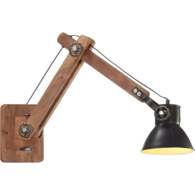 Afbeelding van Wandlamp industrieel rond E27 zwart