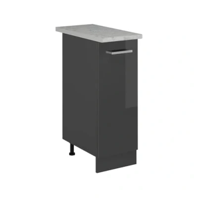 Afbeelding van Vicco Meuble d&#039;apothicaire R Line Anthracite brillant 30 cm Marbre
