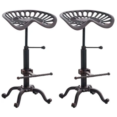 Image de CLP Lot de 2 tabourets bar Butch au style industriel , Bronze