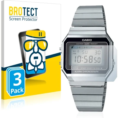 Afbeelding van BROTECT Screenprotector voor Casio A700WE Folie Beschermfolie Beschermglas transparant (3 Stuks)