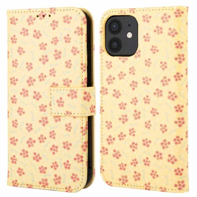 Afbeelding van imoshion Hoesje Geschikt voor iPhone 12 / Pro Design Bookcase smartphone Sunny Yellow Petite Flowers