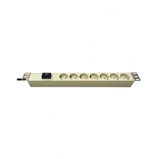 Afbeelding van 19 inch stekkerdoos Alfaco 2 meter (7 voudig, 1U, Overspanningsbeveiliging)