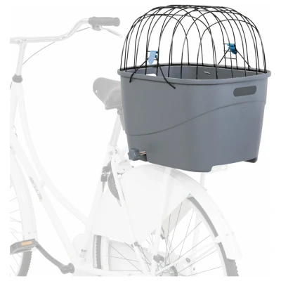 Afbeelding van Trixie Fietsmand Voor Bagagedrager Met Draadkoepel Kunststof Grijs 46X36X47 CM