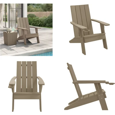 Afbeelding van Tuinstoel Adirondack 75x88,5x89,5 cm polypropeen lichtbruin