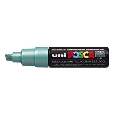 Image de Uni ball Posca Marqueur pointe large biseautée Vert métal