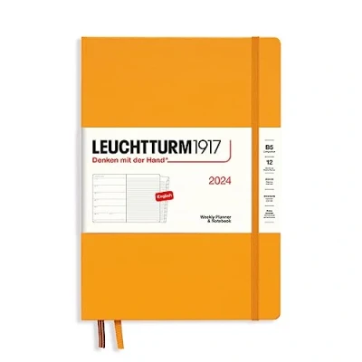 Afbeelding van LEUCHTTURM1917 367758 Samenstelling (B5) Weekplanner en notitieblok 2024, 12 maanden, Rising Sun in het Engels