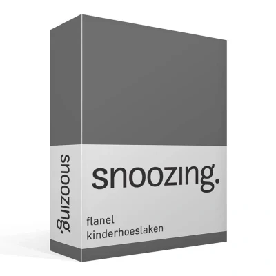Afbeelding van Snoozing Flanel Kinderhoeslaken Wiegje 40x80 cm Antraciet