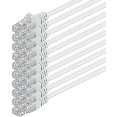 Afbeelding van 0,5 m wit 10 stuks (PACK) netwerkkabel Ethernet CAT.6 CAT6 patchkabel 1000 Mbit/s
