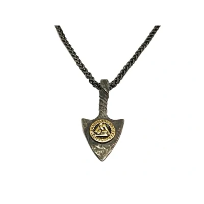 Afbeelding van Mei&#039;s Viking Valknut Arrow ketting mannen / sieraad Stainless Steel 316L Roestvrij Staal Chirurgisch 70 cm zwart goud