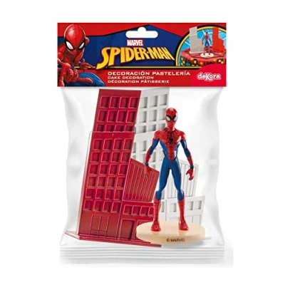 Afbeelding van Dekora Spiderman set Marvel verjaardagstaartdecoratie 3 stuks taartdecoratie of dessert voor kinderen