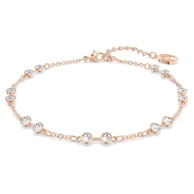 Image de Swarovski Strand Remix Collection, Taille ronde, Blanc, Placage de ton or rosé