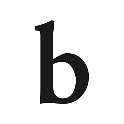 Afbeelding van Lettersticker b in zwart, serifs, hoogte 10 cm, extra zelfklevend huisnummer, letter om op te plakken voor buiten, brievenbus, deur, weerbestendig