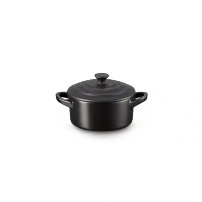 Afbeelding van Le Creuset Mini braadpan van keramiek, rond, 250 ml, mat zwart, 719011000000100