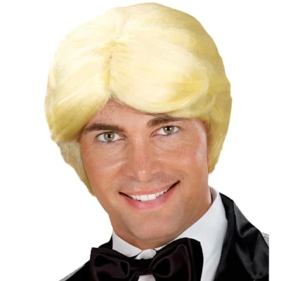 Afbeelding van Widmann 6145C Claude Francois, blond, kunsthaarpruik, disco, themafeest, carnaval