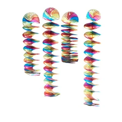 Afbeelding van Amscan Decoratiespiralen Regenboog 7,5 X 60 Cm Folie 4 Stuks