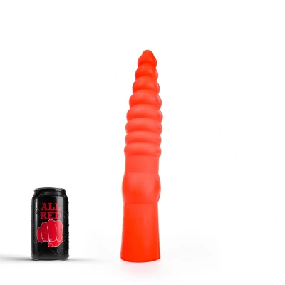 Afbeelding van All Red Geribbelde Anaal Dildo 33 x 6 cm rood