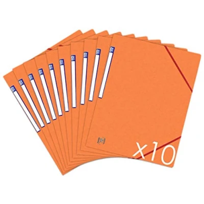 Afbeelding van OXFORD TopFile+ Kartonnen mappen zonder flappen met elastiekjes, A4, oranje, 10 stuks