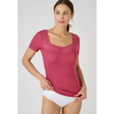 Afbeelding van Damart T shirt met korte mouwen zijdezacht Thermolactyl Vrouwen Roze 38 40 (S)