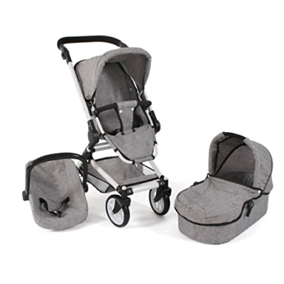 Afbeelding van Bayer Chic 2000 Combi poppenwagen Fides 3 in 1 Melange Grijs