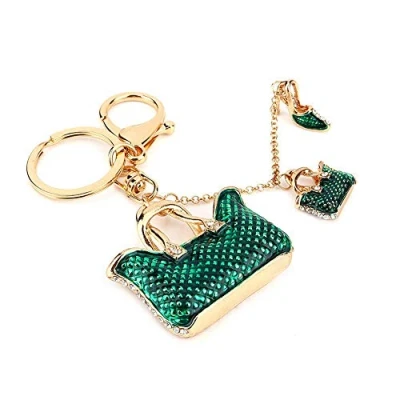 Afbeelding van Hztyyier handtas decoratie sleutelhanger met kwastje kristal hoge hakken hanger groen handwerk materialen, meerkleurig, één maat, Meerkleurig