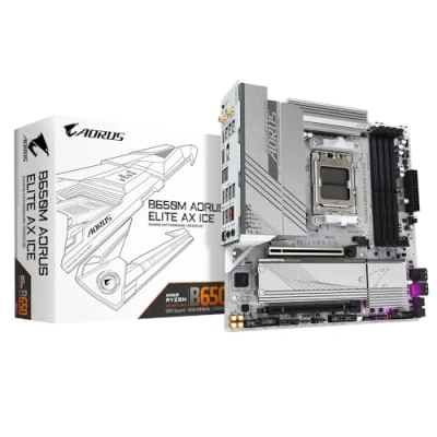 Afbeelding van Gigabyte B650M A ELITE AX ICE Moederbord Socket AMD AM5 Vormfactor Micro ATX chipset AMD® B650
