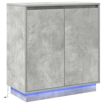 Afbeelding van vidaXL dressoir met LED Betonnen Grijs 71x34,5x75 cm gemaakt van Geengineerd Hout