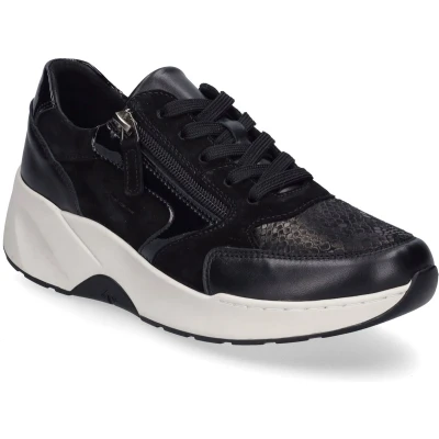 Afbeelding van Josef Seibel Lissi Sneakers laag, Dames, Maat: 40, Schwarz Leer en textiel