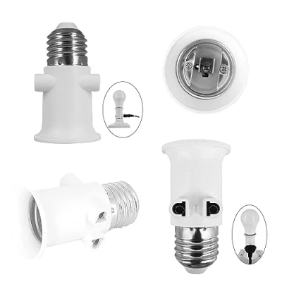 Afbeelding van FExYinz 2 stuks per verpakking, adapter voor lampfitting, E27 stekker, omzetting naar stopcontact en stekker