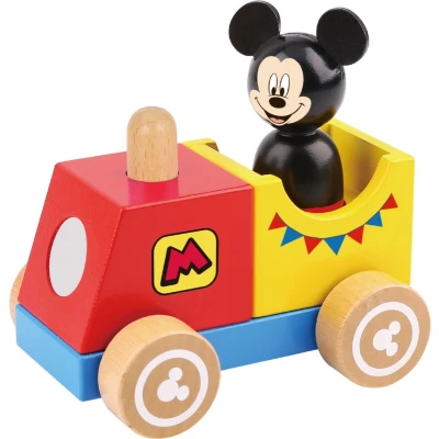 Afbeelding van Disney Mickey Mouse Houten Speelgoedtrein 18 maanden 2 delig