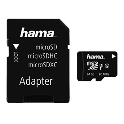 Image de Hama Carte mémoire flash (adaptateur microSDXC vers SD inclus(e)) 64 Go UHS Class 1 / Class10 I