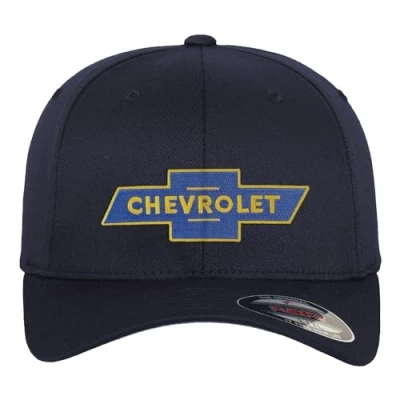 Afbeelding van Chevrolet Officieel gelicentieerd Bowtie Logo Flexfit Baseball Cap, Navy Blauw