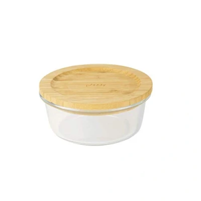 Afbeelding van Pebbly Round Storage Container With Bamboo Lid 620 Ml